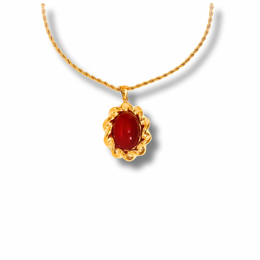 RED AURA NECKLACE GOLDEN ECHO