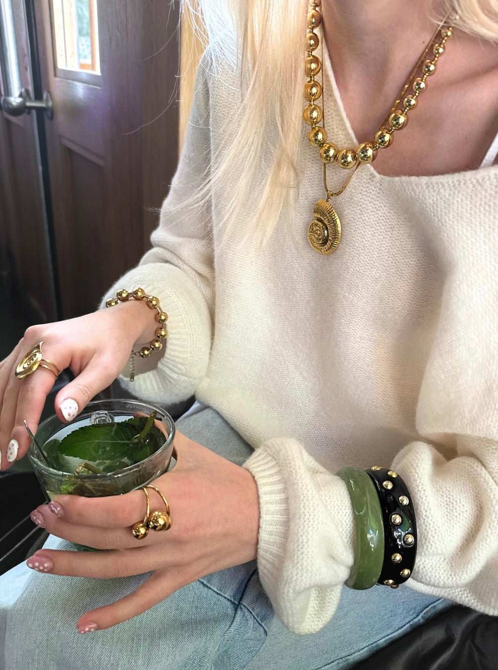 GOLDEN BEADS NECKLACE GOLDEN ECHO
