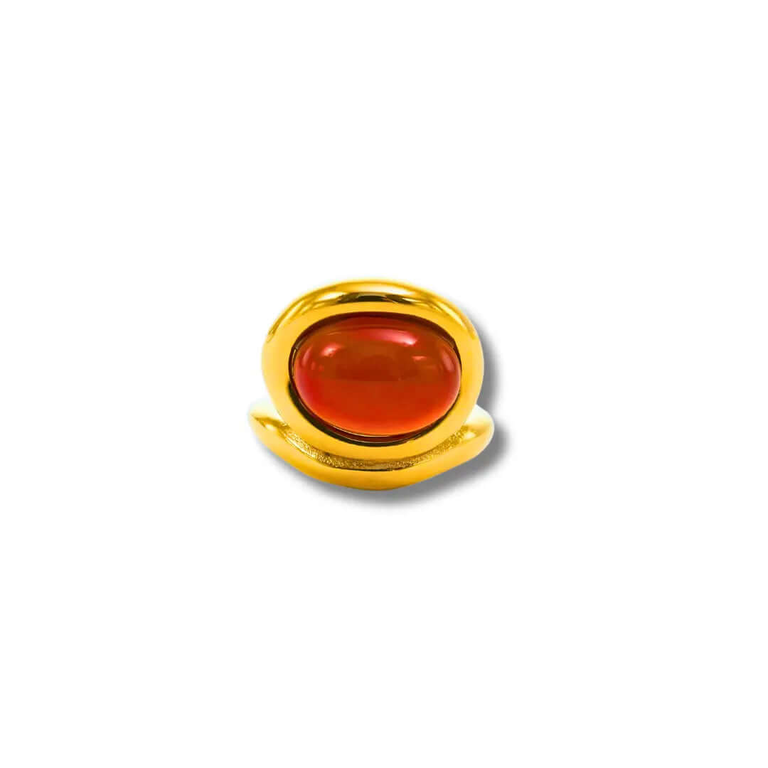 RED STONE RING GOLDEN ECHO