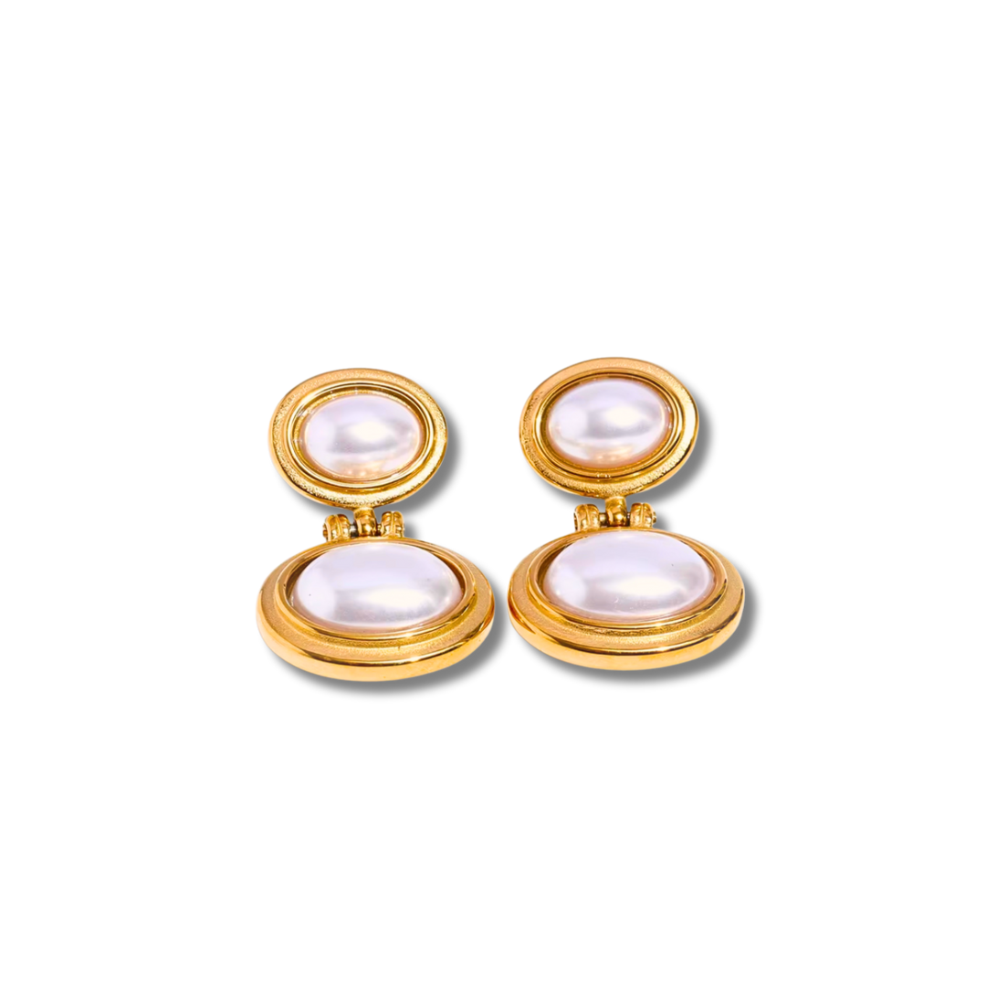 MOONLIT PEARL EARRING GOLDEN ECHO