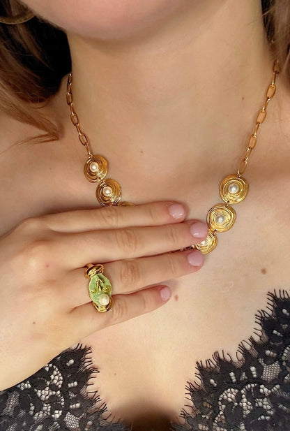 FLORA PEARL RING | NEW IN GOLDEN ECHO