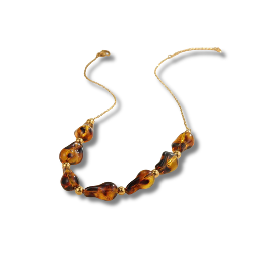 AMBER BEADS NECKLACE | NEW IN GOLDEN ECHO