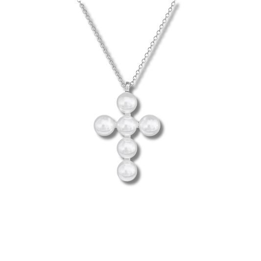PEARL CROSS NECKLACE | SILVER EDITION GOLDEN ECHO