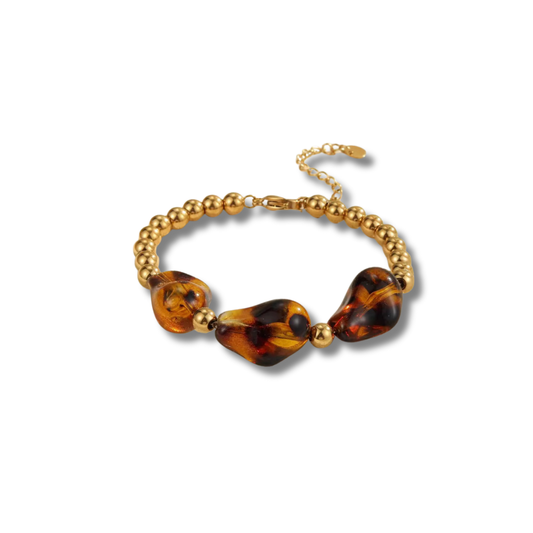 AMBER BEADS BRACELET GOLDEN ECHO