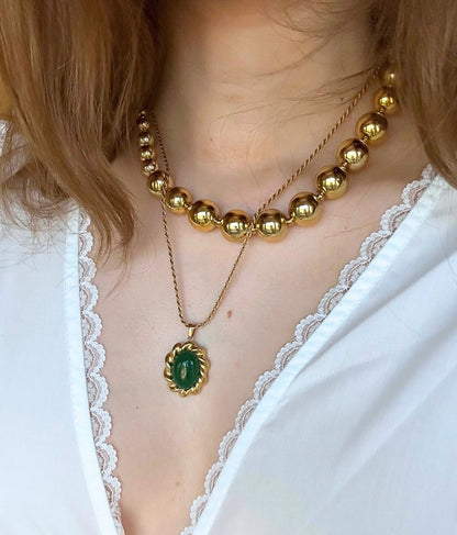 GREEN AURA NECKLACE GOLDEN ECHO