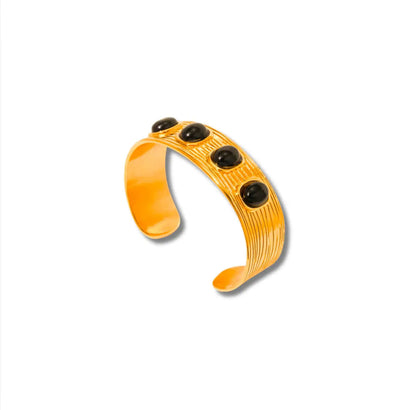 BLACK STONE BRACELET GOLDEN ECHO