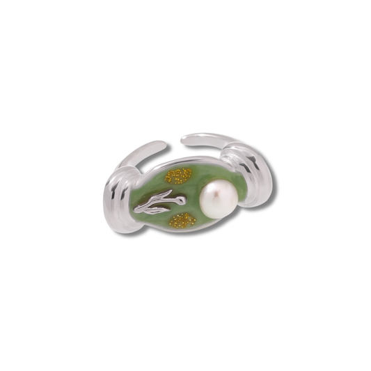 FLORA PEARL RING | SILVER ECHO GOLDEN ECHO