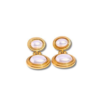 MOONLIT PEARL EARRING GOLDEN ECHO