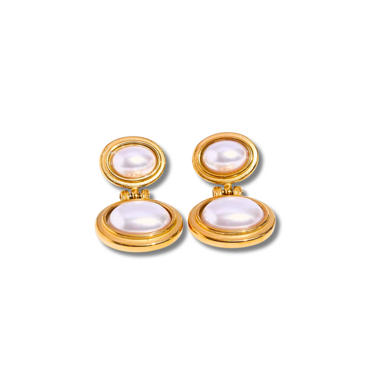 MOONLIT PEARL EARRING GOLDEN ECHO